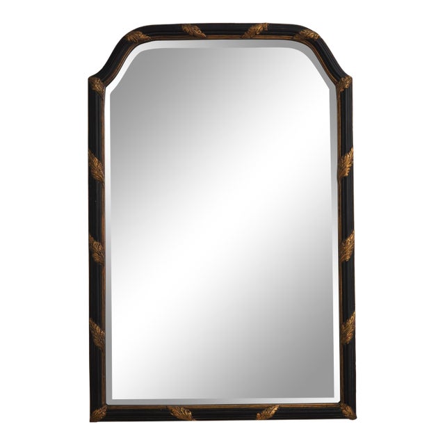 Labarge Regency Style Black & Gold Wall Mirror For Sale