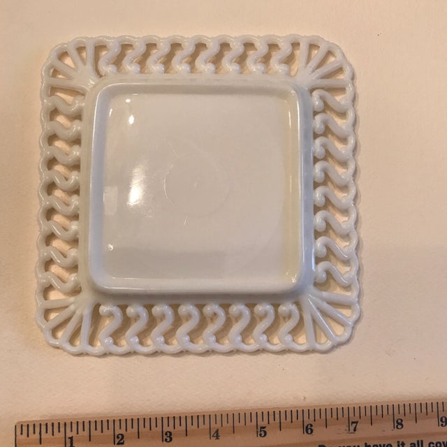 Early American antique square milk pressed glass dish or small platter is in excellent shape. It is the 19th century...