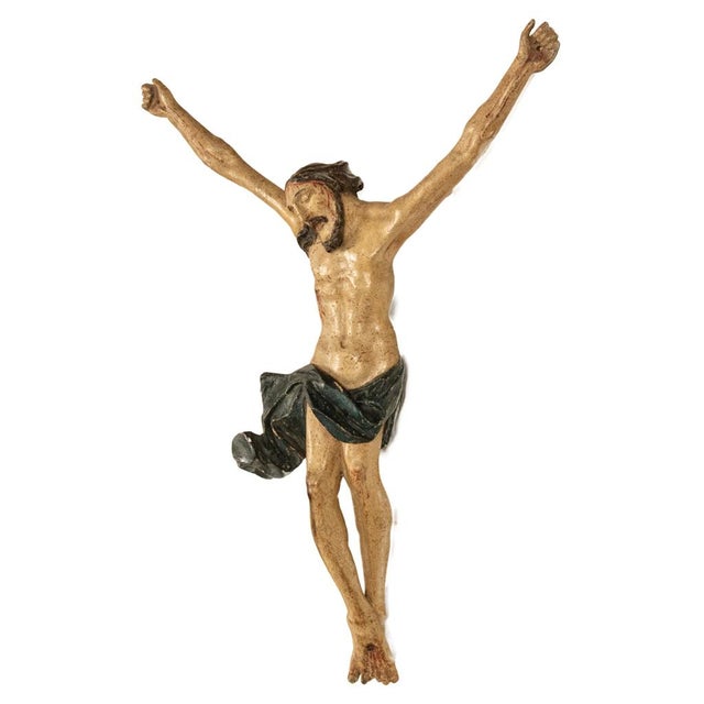 A remarkable early 17th century Upper Rhine hand-carved and Polychrome wooden Corpus Christi statue of Jesus Christ,...