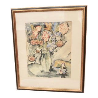 William Sanger Watercolor Circa 1940s For Sale