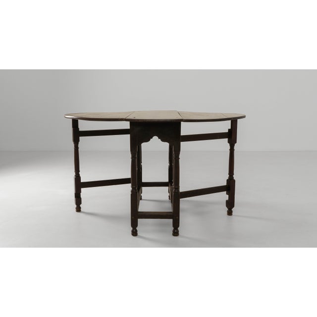 1880s French Ellipse Wooden Gateleg Table In Original Patina For Sale - Image 9 of 18