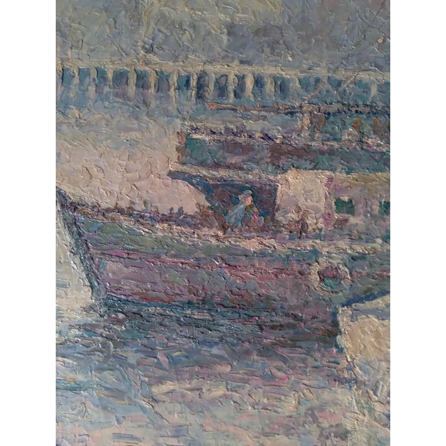American "Boats" by Warren Rollins (American Artist,1861-1962) Original Oil Painting For Sale - Image 3 of 4