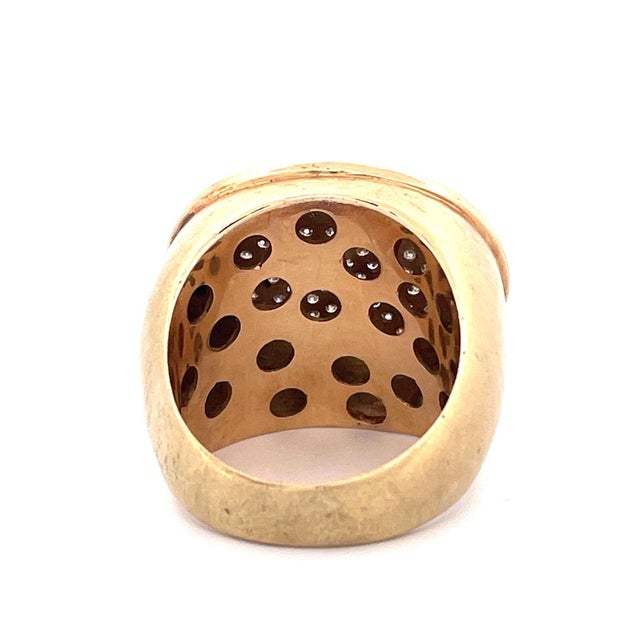 Early 21st Century Exquisite 14k Yellow Gold Dome Ring With Crystal, Size 7.25 For Sale - Image 5 of 6