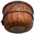 Burnt Umber Great Antique American Hand Made Steam Bent Oak Maine Apple Farm Gathering Basket With Excellent Patina For Sale - Image 8 of 18