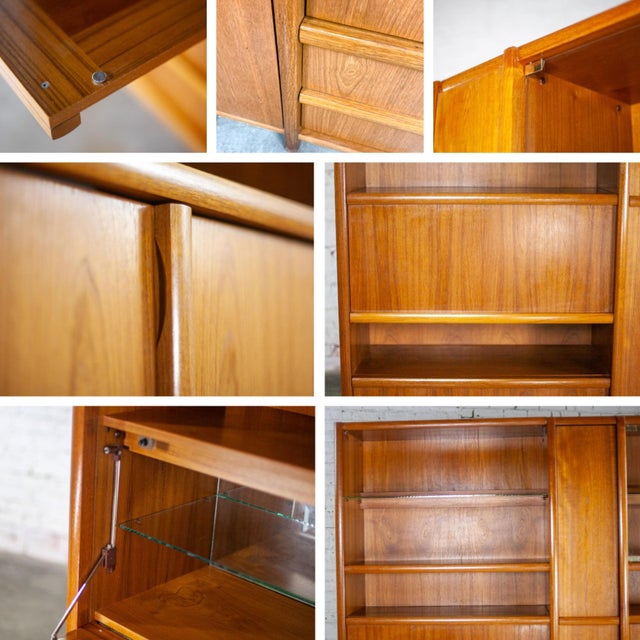 Mid to Late 20th Century Scandinavian Modern Teak 3 Piece Display Cabinet or Storage Unit Lighted For Sale - Image 16 of 18