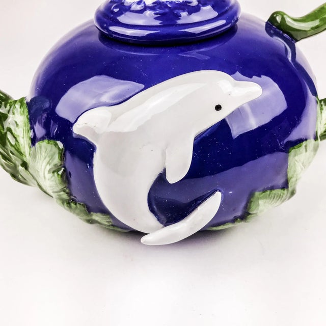 Ceramic Vintage Animalia Ceramic Dolphin Tea Pot For Sale - Image 7 of 13
