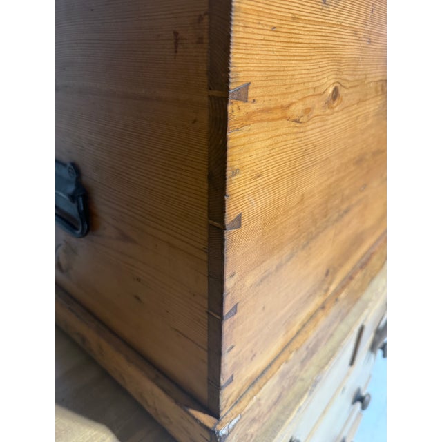 Antique Pine Trunk / Blanket Box From England For Sale - Image 15 of 18