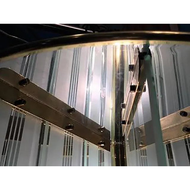 Late 20th Century Art Deco Revival Glass Chandelier For Sale - Image 5 of 9