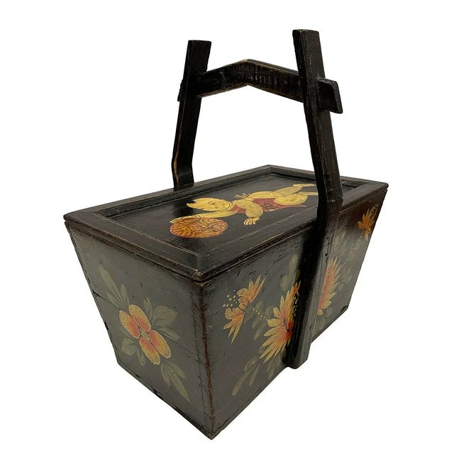 Chinese Antique, Chinese Hand Painted Meal Delivery and Lunch Box For Sale - Image 3 of 9