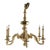 Large 1930s Neoclassical Brass Six-Arm Scroll Form Chandelier For Sale