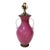 1980s Chapman Pink Glass Urn Table Lamp With Clear Handles For Sale