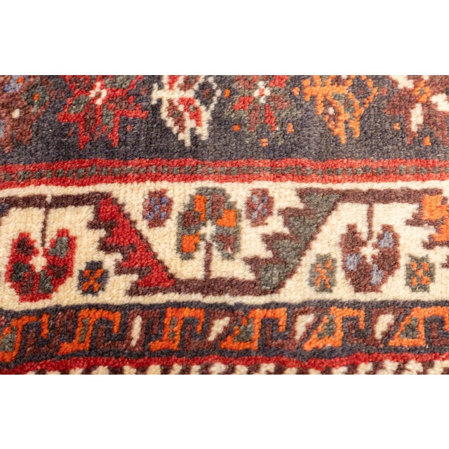 Textile Vintage Hand-Knotted Persian Qashqai Rug 3'8" X 4'9" For Sale - Image 7 of 18