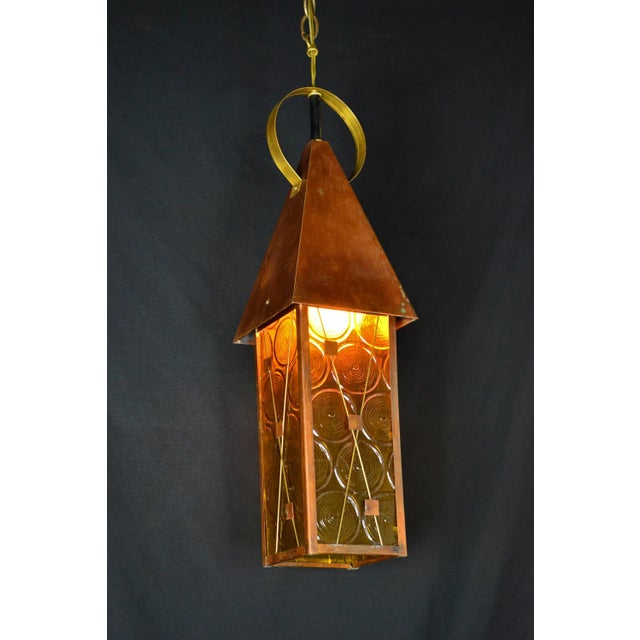 Mid-Century Modern 1970s Copper Pendant Light With Acrylic Panes For Sale - Image 3 of 12