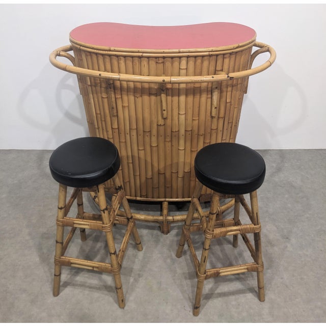 Tan Vintage Tiki Bar in Bamboo, 1960s For Sale - Image 8 of 8