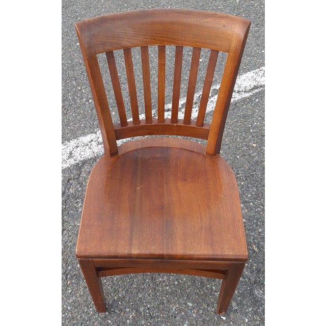 Wood Antique Gunlocke Oak Schoolhouse Side Chair, Circa 1920s For Sale - Image 7 of 11