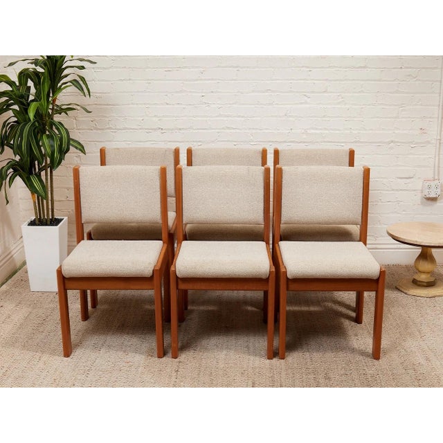 Mid 20th Century Set of Six Danish Modern Teak Chairs For Sale - Image 4 of 12