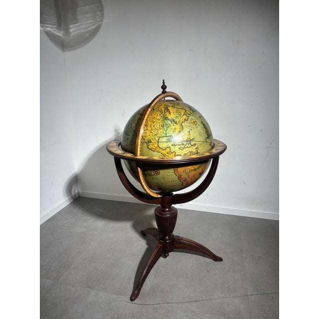 Terrestrial Library Globe on Pedestal For Sale - Image 4 of 9