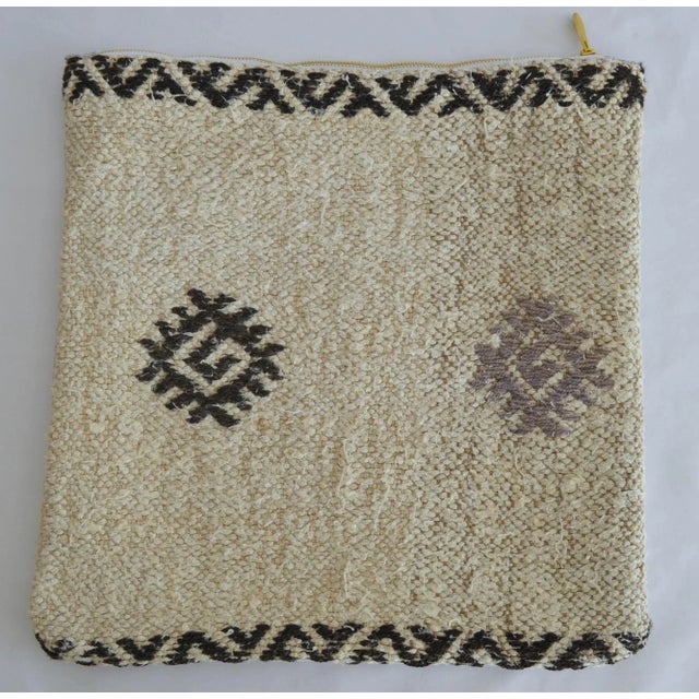 Rustic Hand-Woven Hemp Kilim Throw Pillow Cover For Sale - Image 3 of 5