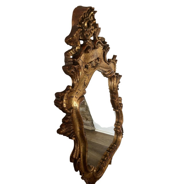 Glass Mid 20th Century Baroque Mirror For Sale - Image 7 of 8