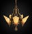 1930s Mid-West Mfg. Soleure Series Art Deco 6-Light Slip Shade Chandelier in Cast Bronze For Sale - Image 11 of 15