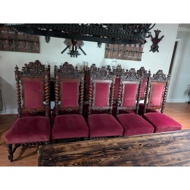 Early 1900s Set of 6 Renaissance Dining Chairs For Sale - Image 4 of 12