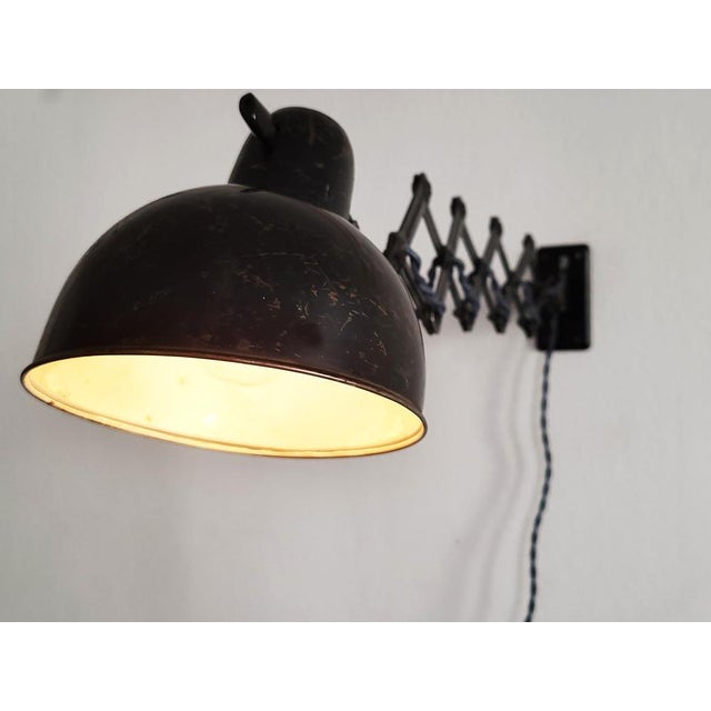 Model 6718 Scissor Arm Wall Lamp by Christian Dell for Kaiser Idell, 1930s For Sale - Image 6 of 16