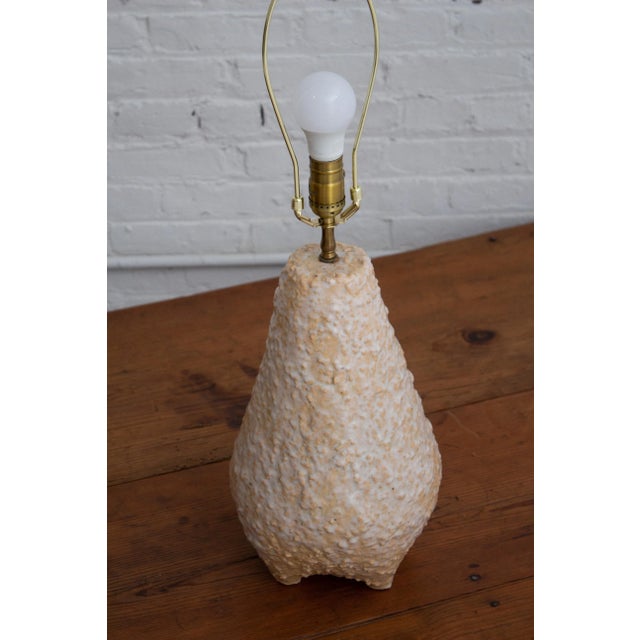 Mid 20th Century 1950s Studio Made Textured Ceramic Lamp For Sale - Image 5 of 13