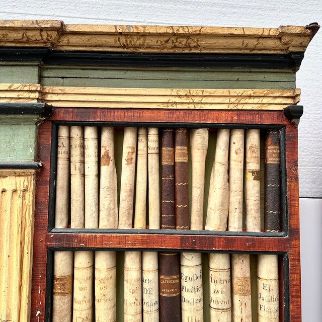 19th Century Trompe L'oeil Panels in Wood, Mirror and Leather, England, Set of 2 For Sale - Image 14 of 18