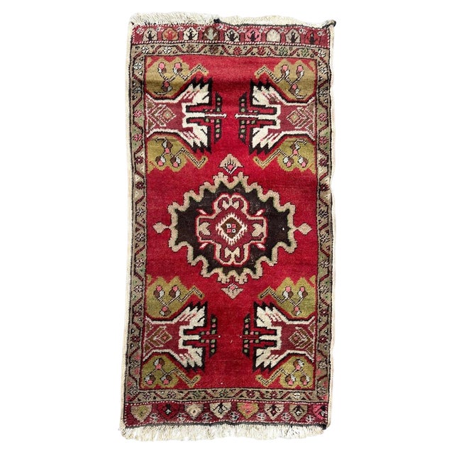 Small Vintage Turkish Bobyrugs Yastik Rug, 1970s For Sale