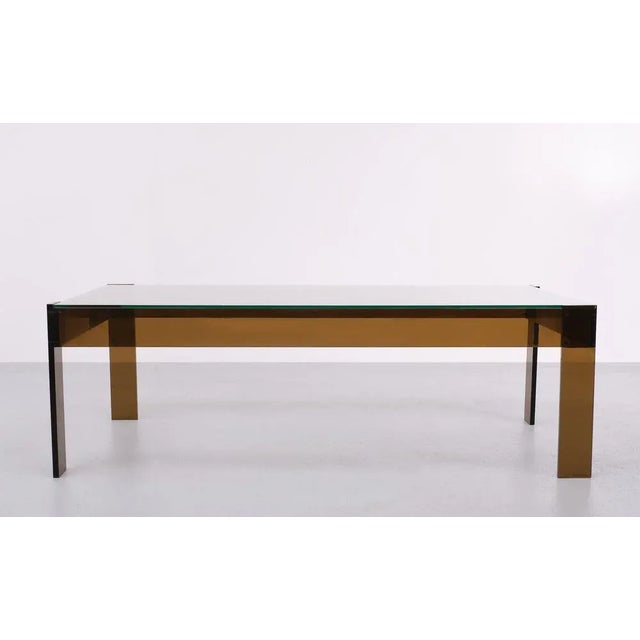 Space Age Smoked Acrylic Glass Coffee Table, France, 1970s For Sale - Image 3 of 9