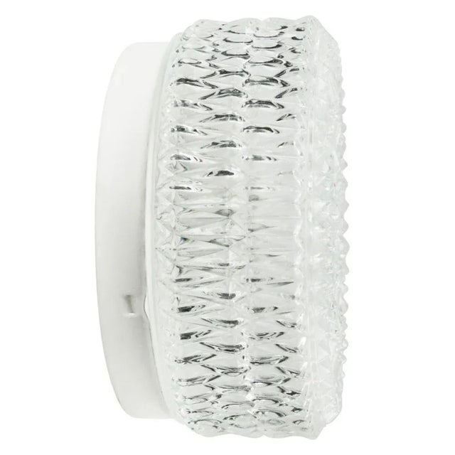 Mid-Century Modern Mid-Century Round Clear Glass Flush Mount For Sale - Image 3 of 10