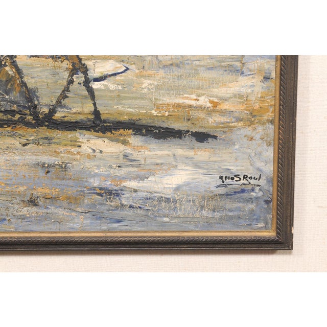 Mid 20th Century Signed Oil on Canvas Desert Caravan Scene For Sale - Image 10 of 13