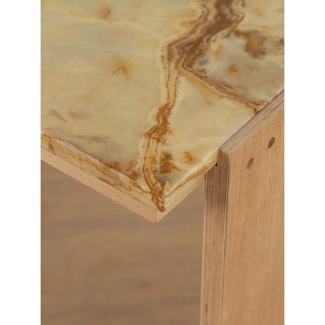 Beige Desk in Oak & Onyx For Sale - Image 8 of 10