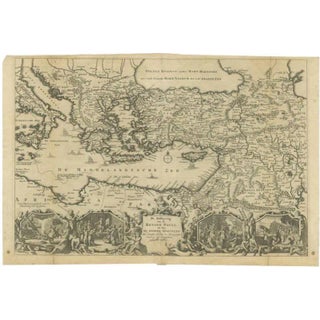Antique Map of the Eastern Mediterranean, 1710 For Sale
