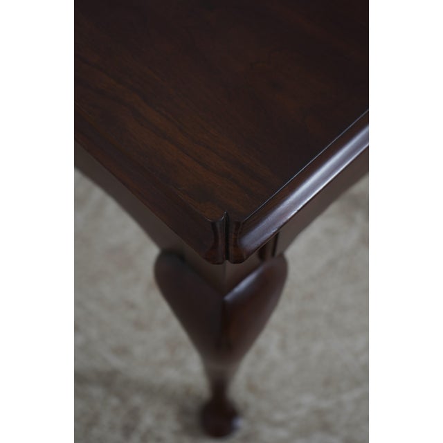 Brown Pair of Henkel Harris Cherry Queen Anne 1 Drawer Lamp Tables For Sale - Image 8 of 18