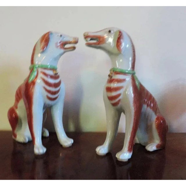 19th Century Samson Paris Porcelain Figure Rose Hounds - a Pair For Sale - Image 9 of 11