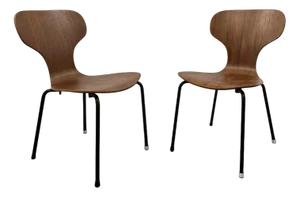 Set of Mid-Century Danish Plywood Chairs, 1950s