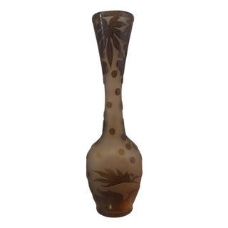Jugendstil Vase with Floral Decoration from Emile Gallé, 1890s For Sale