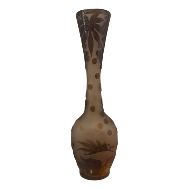 Jugendstil Vase with Floral Decoration from Emile Gallé, 1890s For Sale