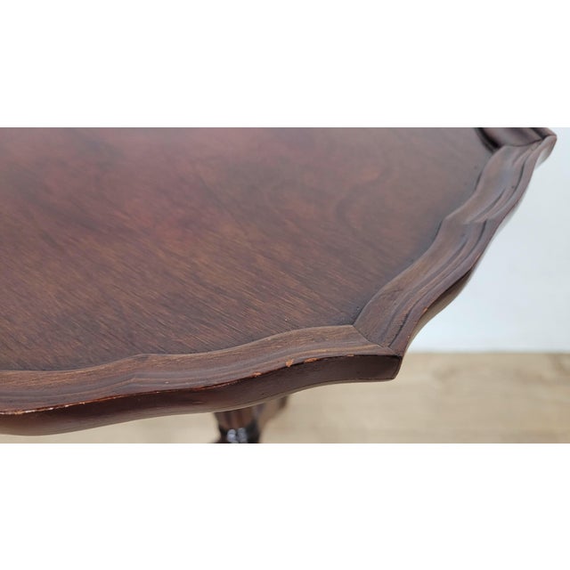 Octagonal Piecrust Tripod Wine Table with Fluted Legs, 1960 For Sale - Image 15 of 17