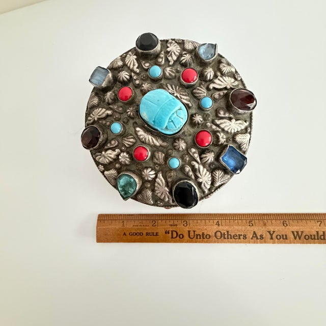 20th Century Egyptian Silver Jeweled Box For Sale - Image 12 of 12