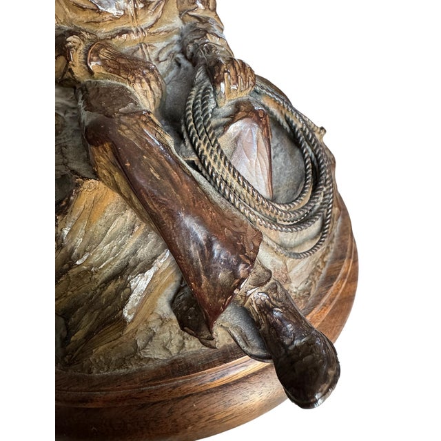 Wood 1990s Mike McFarland Bronze Pen Holder Sculpture For Sale - Image 7 of 7