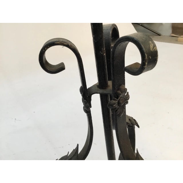 Metal Antique Wrought Iron Floor Lamp For Sale - Image 7 of 13