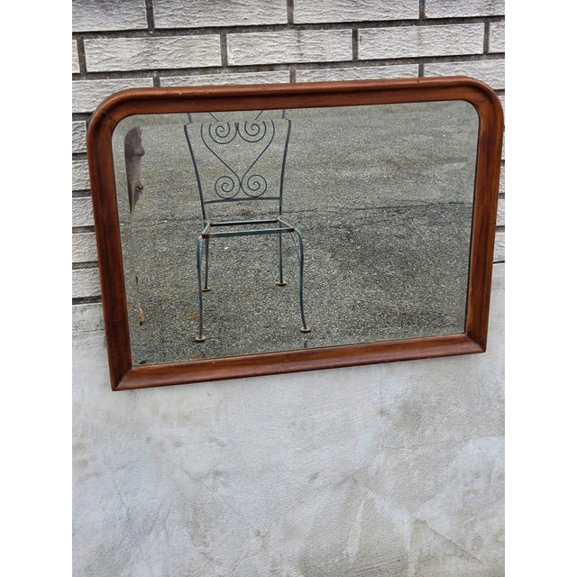 920 Walnut Rectangular Wall Beveled Edge Mirror. For Sale - Image 9 of 17