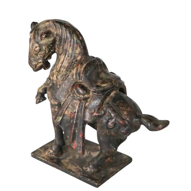 Early 20th Century Cast Iron Tang Dynasty War Horse by Wony Japan For Sale In New York - Image 6 of 8