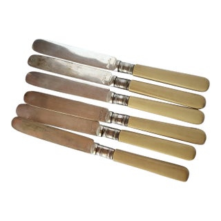 Early 20th Century English Sheffield Epns A1 Silverplate 6 Butter Knives For Sale