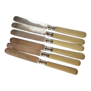 Early 20th Century English Sheffield Epns A1 Silverplate 6 Butter Knives
