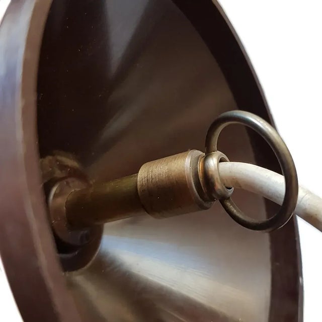 Small Vintage French Frosted Glass Pendant Lamps, Set of 3 For Sale - Image 4 of 5