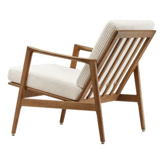 Stefan Lounge Chair in Cream Cord and Dark Wood, 2023 For Sale