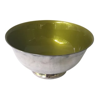 Reed & Barton Green Enamel Bowl For Sale